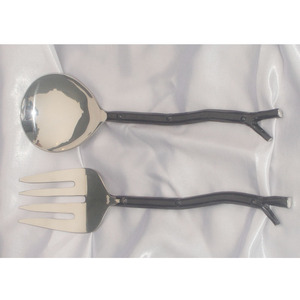 Ensemble de serveurs à salade en laiton de qualité supérieure, ensemble de couverts décoratifs indiens faits à la main, ensemble de couverts en acier inoxydable avec polissage brillant/nickel - Product Image 6