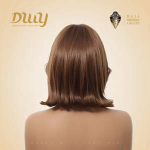 วิกผมสีน้ำตาล Aine-DWY แบบมีหน้าม้า วิกผมสั้นแบบไม่ต้องใช้กาว วิกผมสังเคราะห์ - Product Image 3