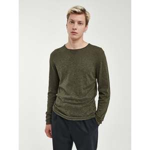 เสื้อยืดถักแขนยาวสีดำอเนกประสงค์สำหรับผู้ชาย - Product Image 2