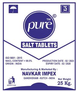 COMPRIMÉS DE SEL POUR L'ADOUCISSEMENT DE L'EAU PURIFIANT L'EAU SELON LES NORMES INDIENNES COMPACT SMOOTH SOLID COMPRIMÉS - Product Image 5