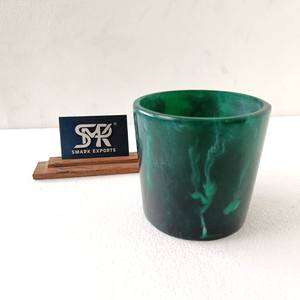 Vaso de Resina Verde Hecho a Mano con Efecto Mármol, Vaso para Beber Hecho a Mano para Café, Té, Jugo, Decoración del Hogar - Product Image 3