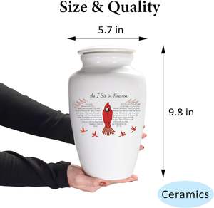 Urnas de pájaros rojos para cenizas humanas, urnas femeninas masculinas adultas para hombres y mujeres, cenizas humanas con bolsa de terciopelo, urnas de tamaño personalizado para cremación - Product Image 2