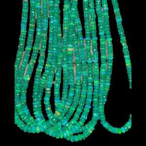 2025 Green Ethiopian <b>Opal</b> Faceted Rondelle Beads 3-5mm Natural Gemstone Strand for Jewelry Making Bulk Wholesale Export Supply - Product Image 2