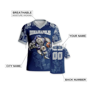 Maillots de football américain à col en V personnalisés Miami kit de pinces unisexe vente en gros de maillot de football américain imprimé par sublimation en polyester - Product Image 6