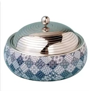 Hotpot plateado de estilo lujoso para mantener la comida caliente, organizador de bodas, utensilios, mesa de cena, plato para servir comida - Product Image 2