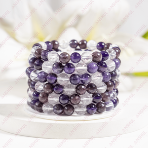 Bracelet en cristal de chakra CROWN, bijoux de mode unisexe tendance et luxueux, perles rondes de 8 mm, pierres précieuses, pour l'occasion d'un anniversaire, en provenance d'Inde - Product Image 1