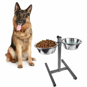 Vente d'usine, prix bas, bol pour animaux de compagnie en acier inoxydable, double bol réglable pour les repas, pour les voyages en plein air, petite taille pour chats et chiens - Product Image 1