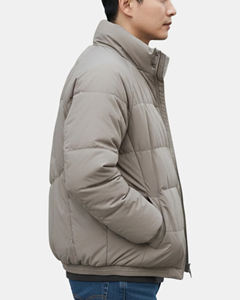 Veste d'hiver chaude matelassée coupe-vent col montant veste d'extérieur respirante anti-rétrécissement personnalisable fermeture éclair pour hommes - Product Image 2
