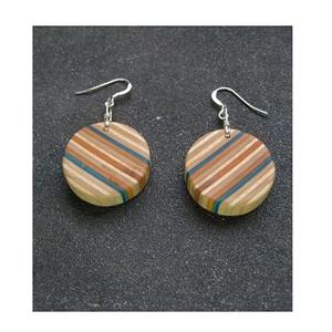 Pendientes de tuerca de diseño de color arcoíris de forma redonda con joyería de oreja de diseñador Vintage de madera de alta calidad pendientes de gota exagerados - Product Image 1