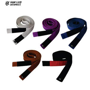 Vente en gros OEM couleur personnalisée 100% coton BJJ ceinture Arts martiaux de haute qualité ceinture de karaté - Product Image 4