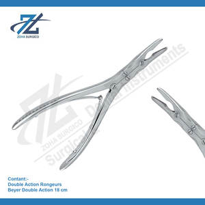 Double Action Rongeurs Beyer Double Action 18 cm German High Quality Stainless <b>Dental</b> Surgical Instruments Manufacturer Pakistan - Product Image 2