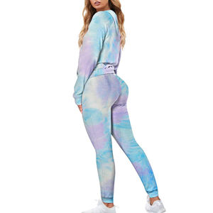 Chándal de tinte de corbata de moda para mujer, ropa deportiva cómoda y elegante, perfecta para el gimnasio, correr, entrenamiento y uso diario informal - Product Image 2
