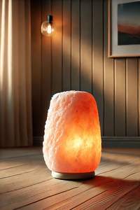 Handcrafted Pakistani Himalayan <b>Pink</b> <b>Salt</b> <b>Lamp</b> with Elegant Wooden Base and Artistic Carved Love Style for Romantic Home Decor - Product Image 5