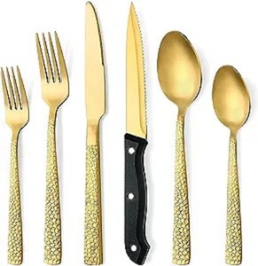 Wholesale Spoon Fork Knife Cutlery Silver Plated Stainless Steel Wedding Dinner Simple Design <b>Flatware</b> <b>Set</b> for Home Regular Use - Product Image 5