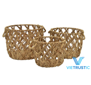 Set Of New Design Decorative Baskets for <b>Storage</b> Seagrass Water Hyacinth Jute Basket <b>Storage</b> At Home Make Home <b>Clothes</b> Organizer - Product Image 2