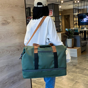 Custom Logo <b>Women</b> Canvas Gym Fitness Duffel <b>Bag</b> Travel Tote Shoes Compartment <b>Weekender</b> Overnight Tote Large Capacity Travel <b>Bag</b> - Product Image 5