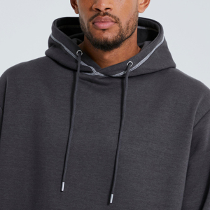 Sudadera con Capucha Gris Oscuro para Hombre, Corte Regular, Felpa de Algodón, con Bolsillo, Estilo Casual para Otoño - Product Image 4