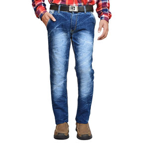 Vente en Gros Jeans Élégants Jeans Taille Haute Pantalon Slim Coupe Droite Grande Taille Jeans Hommes Poches Pantalon Design - Product Image 1