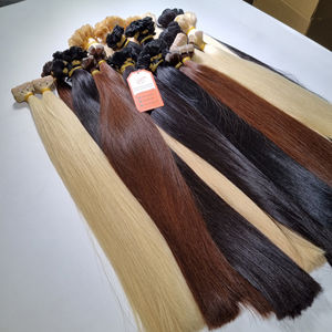 Extensions de cheveux humains 100% vierges, cheveux vietnamiens lisses et soyeux, mèches à clipser, pointes plates en kératine, qualité 12A, non traités - Product Image 3