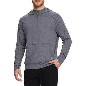 Nouveau design Performance Léger 4 directions extensible Sweat à capuche avec poche demi-zip pour hommes - Product Image 1