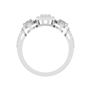 Anillo de diamante de platino 950 de clúster de lujo I1 anillos finos de diamante Natural de claridad para mujeres OEM ODM anillo de platino personalizado joyería - Product Image 3