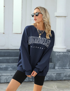 Jersey de invierno personalizado de alta calidad para mujer, sudaderas con capucha de algodón y poliéster, bordado personalizado, patrón sólido, Parte delantera informal - Product Image 3