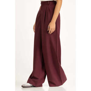 Pantalon cargo femme coupe large WM-TRC-WS25-009 en crêpe, taille élastique, délavage coloré, taille XL, effet froissé, style formel - Product Image 1