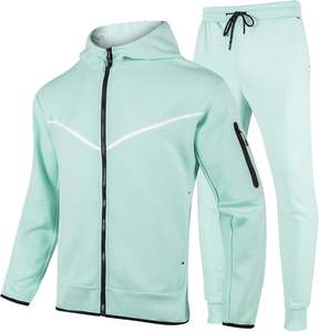 Ensemble de survêtement pour homme à capuche de haute qualité, fermeture éclair, 100% coton, grande taille, séchage rapide, respirant, fabriqué au Pakistan - Product Image 1