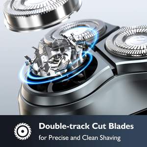 Afeitadora Eléctrica Rotativa para Hombre, Inalámbrica, Recargable, Resistente al Agua, con Recortador y Pantalla, IPX7, Afeitadora Facial - Product Image 6