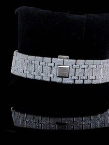 Reloj de pulsera blanco personalizado de la mejor calidad con diamantes de imitación brillantes y pantalla analógica para la moda de Hip Hop para la exportación - Product Image 2