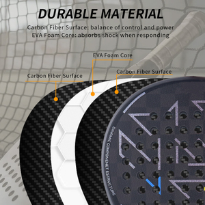 2026มาใหม่พร้อมส่งคุณภาพสูง12K/18K /kevlar/ แร็กเกต padel ไทเทเนียมราคาถูก - Product Image 4