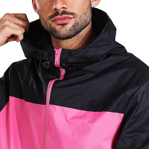 Cortavientos de manga larga de doble panel para hombre, prendas de vestir con capucha de diseño personalizado, impermeables, chaqueta de procesamiento recubierta - Product Image 3