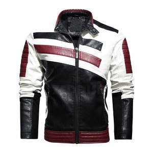 High Quality Men's Winter <b>Motorbike</b> Racing Jacket Cow Skin Leather <b>Stand</b> Collar Customized Logos Breathable - Product Image 1