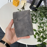 Desain khusus Dompet perjalanan kulit 100% asli dan sampul paspor warna abu-abu-buatan Turki