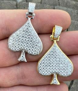 Colgante de Plata de Ley 925 Ace of Spades Hip Hop Lucky Ideal para joyería Otro collar de diamantes - Product Image 2