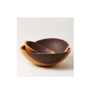 Bol en bois de qualité supérieure design admirable table en forme de coeur bol en bois décoratif pour dîner vaisselle décor de table bol en bois - Product Image 4