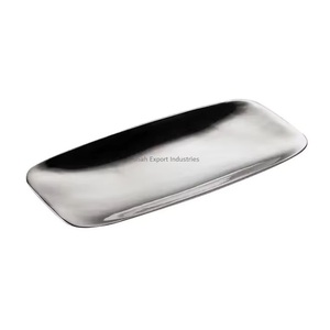 Silver Plated Texture Design Metal Serving Tray Rectangle Shape for Restaurant & Hotels Tabletop Food Serving Trays - Product Image 4