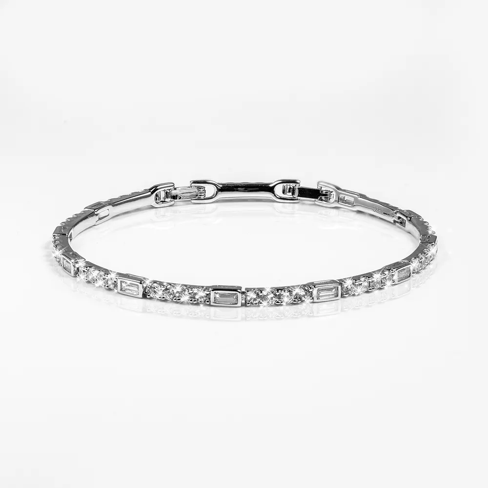 Venta al por mayor pulsera de tenis CZ 925 plata esterlina GRA Moissanite pulsera Cubic Zirconia pulsera de buena calidad