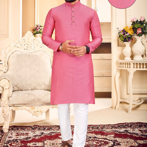 Ropa de Festival para hombre, conjunto de Kurta rojo informal, longitud hasta la rodilla, elegante, compra del fabricante indio en ROYAL EXPORT - Product Image 1