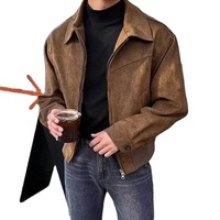 Blouson Bomber Homme Luxe Personnalisé en Velours Côtelé avec Doublure en Fibre de Bambou, Fermeture Éclair, Couleurs Noir et Marron, Prêt pour l'Hiver