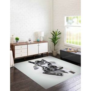 Tapis de couple en argent 3D, tapis imprimé moderne avec un motif de couple s'embrassant, avec un tapis moelleux à poils - Product Image 5
