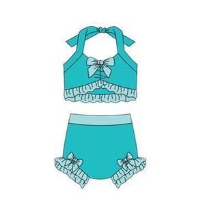 Traje de Baño de Verano Personalizado con Lazo de Princesa de Dibujos Animados para Niñas, Conjunto de 2 Piezas, Nuevo al por Mayor, Combinación de Hermanas, Ropa de Baño para Niños - Product Image 3