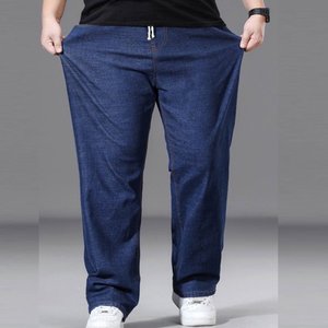 Noir Gris Denim Jeans Pantalon Hommes Automne Noir Bleu Foncé Straigh Hommes Jeans Pantalon Classique Caaual Coton Stretch Taille 40 42 44 - Product Image 2