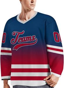 Camisetas de hockey sobre hielo personalizadas al por mayor, OEM uniforme de equipo profesional, impresión por sublimación de poliéster de secado rápido, diseño de calidad duradera - Product Image 2