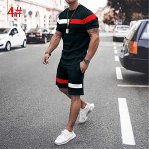 Casual <b>Men</b> Clothing Two Piece Set Shorts <b>Summer</b> T <b>Shirt</b> and Short Set <b>Men</b> - Product Image 1