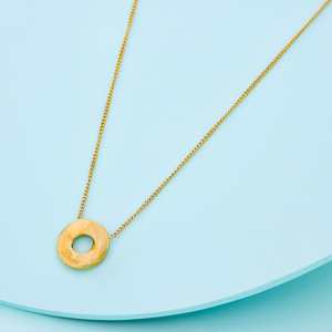 Collier géométrique en alliage de zinc plaqué or pour cadeau, motif numérique, maillons, accent diamant et perle, acier inoxydable, cuivre - Product Image 1