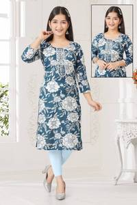 Collection Kurti imprimée rayonne exclusive disponible au tarif de gros pour une tenue décontractée - Product Image 3