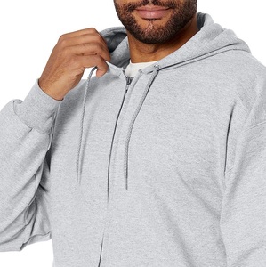 High Quality 380Gsm <b>Grey</b> Hoodies Oversized Zipper <b>Hoodie</b> Custom Logo Printing Zipper Hoodies - Product Image 3