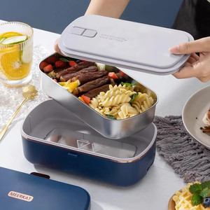 Cuisinière à riz électrique portable 900 ml 220 V en acier inoxydable, boîte à bento avec alimentation USB et batterie pour la maison ou la voiture - Product Image 5