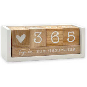 Calendrier de bureau minimaliste en bois avec compte à rebours annuel et compteur de jours pour les occasions de fête d'anniversaire - Product Image 2